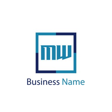 İlk harf Mw Logo tasarım şablonu