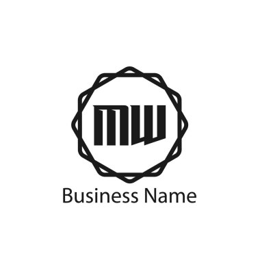 İlk harf Mw Logo tasarım şablonu