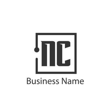 İlk mektup Nc Logo tasarım şablonu