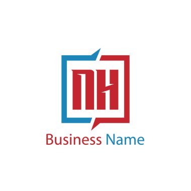 İlk mektup Nh Logo tasarım şablonu