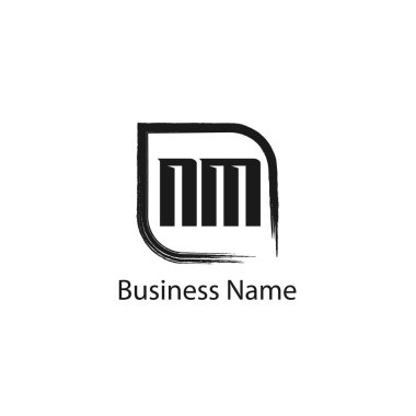 İlk harf Nm Logo tasarım şablonu