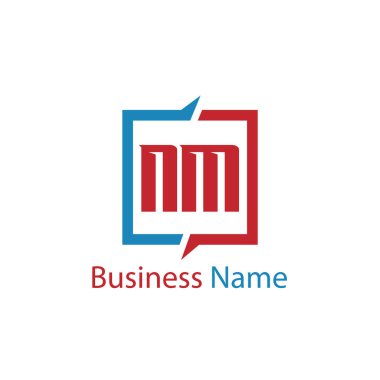 İlk harf Nm Logo tasarım şablonu