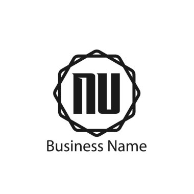 İlk harf Nu Logo tasarım şablonu
