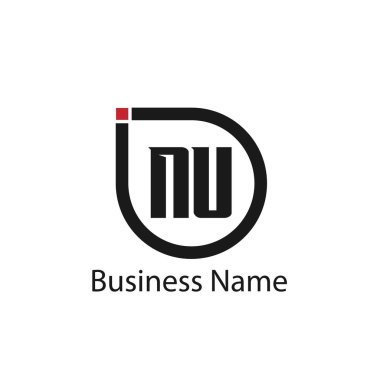 İlk harf Nu Logo tasarım şablonu