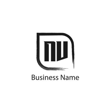 İlk mektup Nv Logo tasarım şablonu
