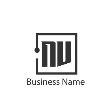 İlk mektup Nv Logo tasarım şablonu