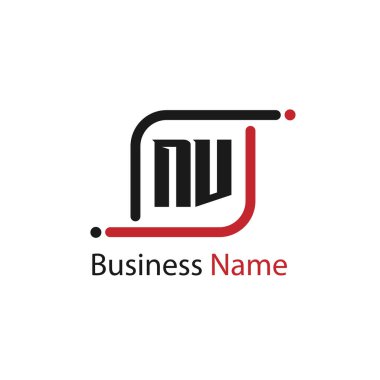 İlk mektup Nv Logo tasarım şablonu