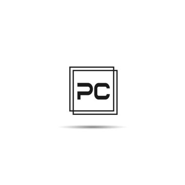 İlk harf Pc Logo tasarım şablonu