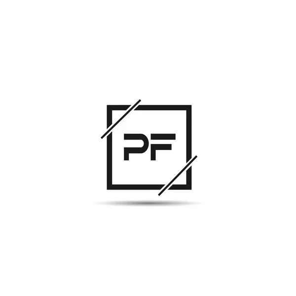 頭文字のPfロゴテンプレートデザイン — ストックベクタ
