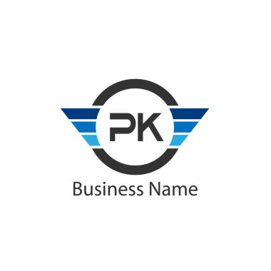 İlk mektup Pk Logo tasarım şablonu