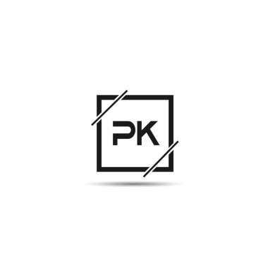 İlk mektup Pk Logo tasarım şablonu