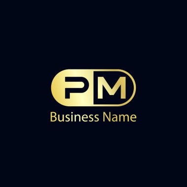 Initial Letter PM Logo Template Design clipart