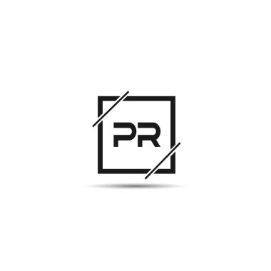 İlk harf Pr Logo tasarım şablonu