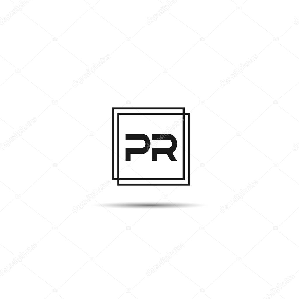 Initial Letter PR Logo Template Design