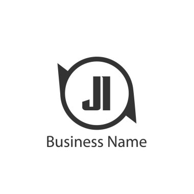 İlk harf Ji Logo tasarım şablonu