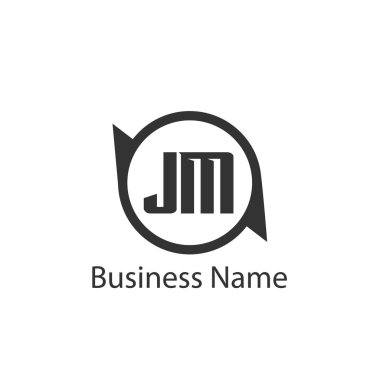 İlk harf Jm Logo tasarım şablonu