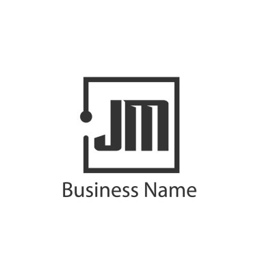 İlk harf Jm Logo tasarım şablonu