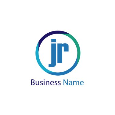 İlk harf Jr Logo tasarım şablonu
