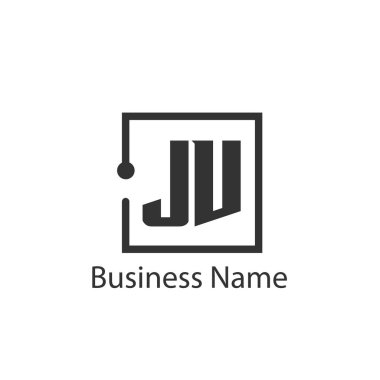 İlk harf Jv Logo tasarım şablonu