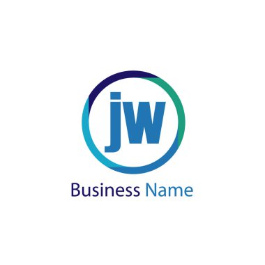 İlk harf Jw Logo tasarım şablonu