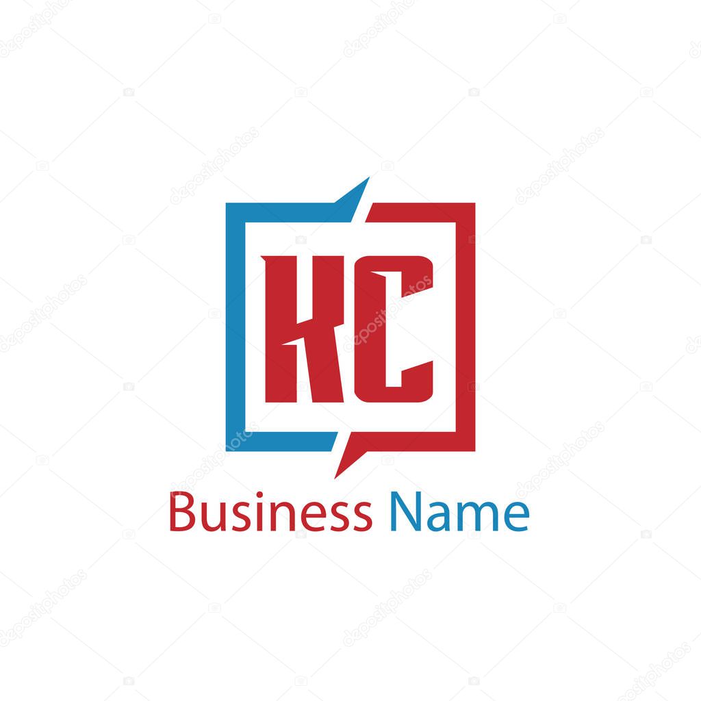 Initial Letter KC Logo Template Design