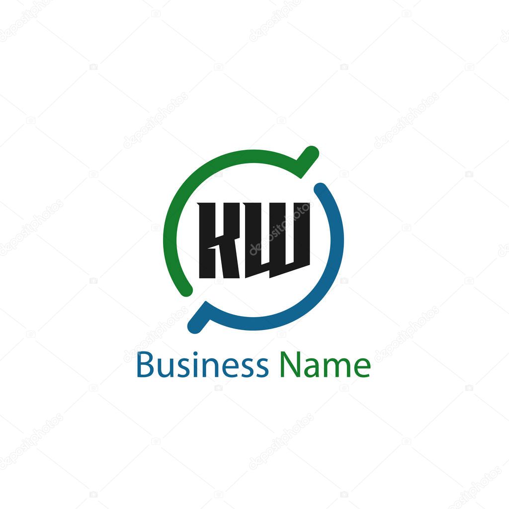 Initial Letter KW Logo Template Design