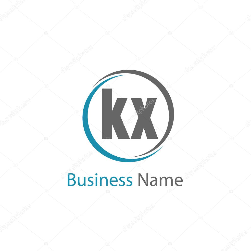 Initial Letter KX Logo Template Design