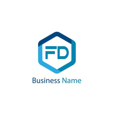 İlk harf Fd Logo tasarım şablonu