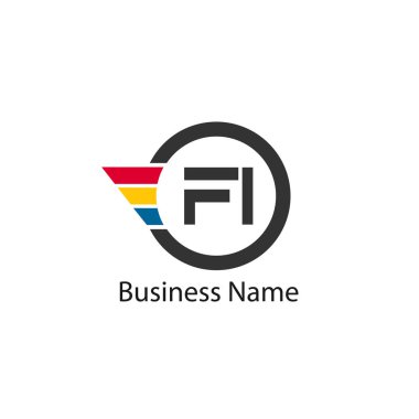 İlk harf Fi Logo tasarım şablonu