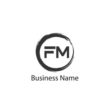 İlk harf Fm Logo tasarım şablonu