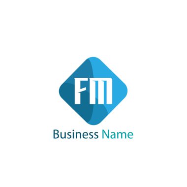İlk harf Fm Logo tasarım şablonu