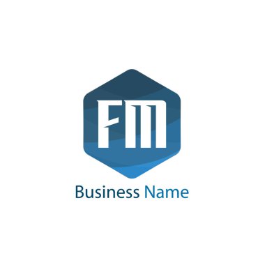 Initial Letter FM Logo Template Design clipart