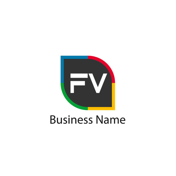 Initial Letter FV Logo Template Design
