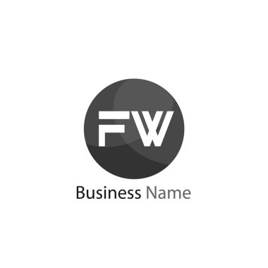 İlk harf Fw Logo tasarım şablonu