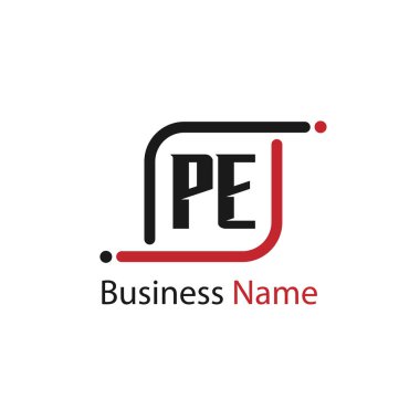 İlk harf Pe Logo tasarım şablonu