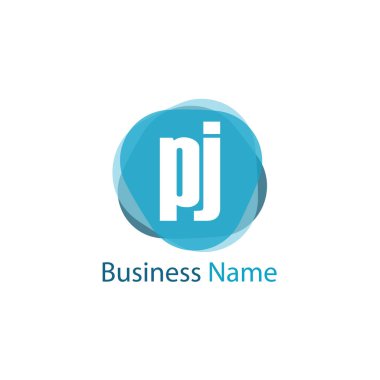 İlk harf Pj Logo tasarım şablonu
