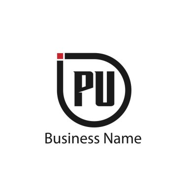 İlk harf Pu Logo tasarım şablonu