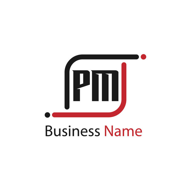 Первоначальный дизайн логотипа буквы PM
