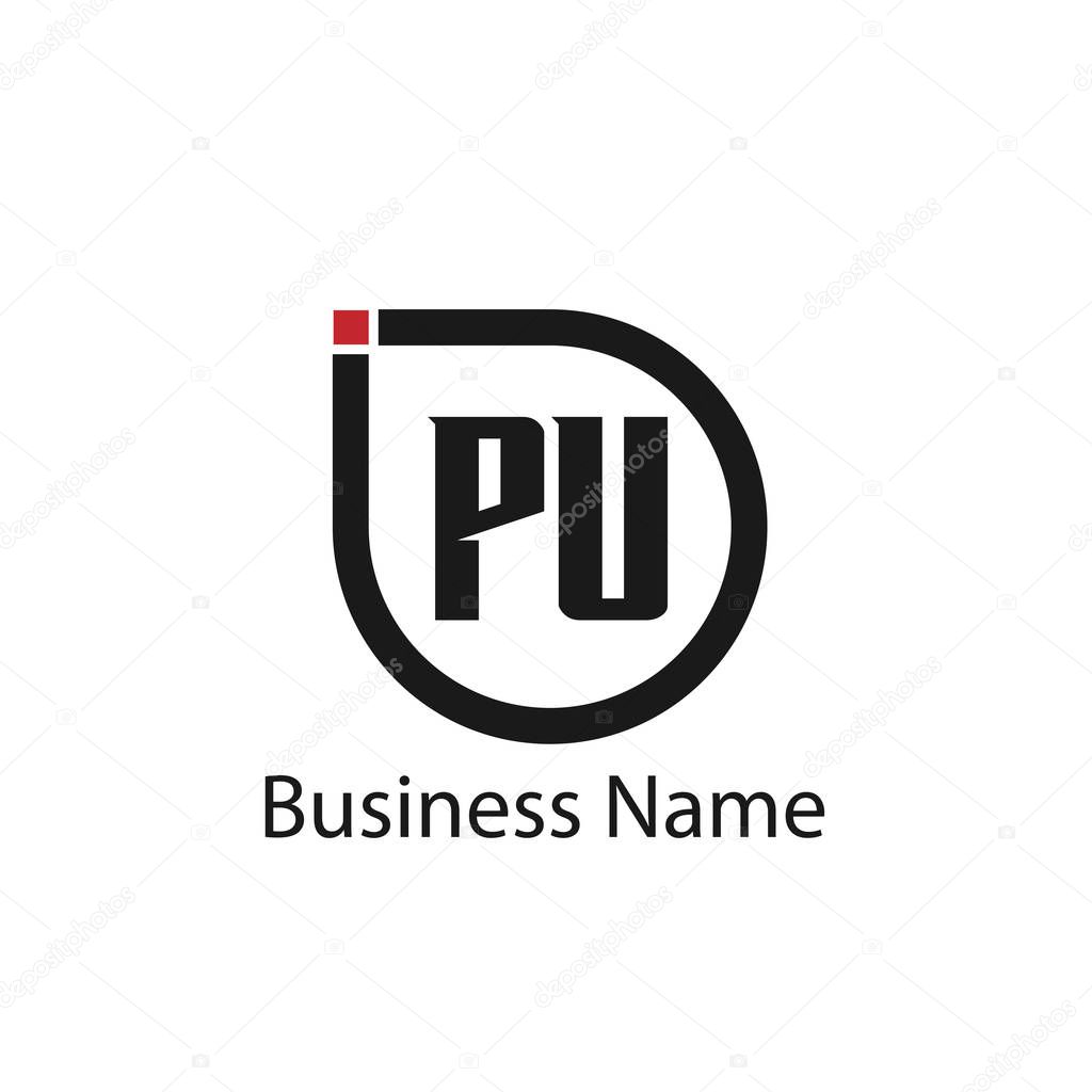 Initial Letter PU Logo Template Design