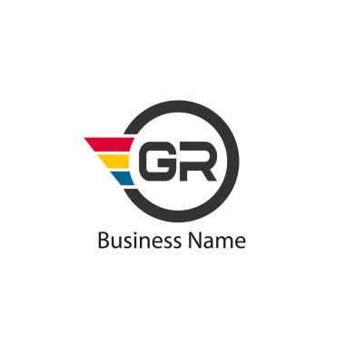 İlk harf Gr Logo tasarım şablonu