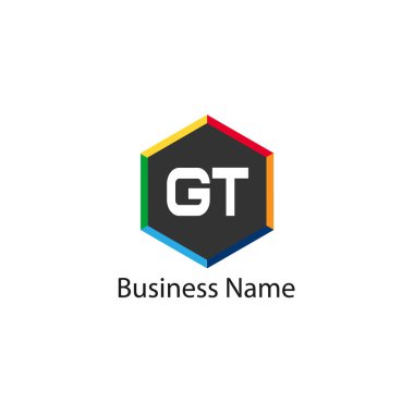 İlk harf Gt Logo tasarım şablonu
