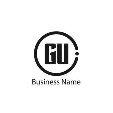 İlk Harf GU Logo Şablonu Tasarımı