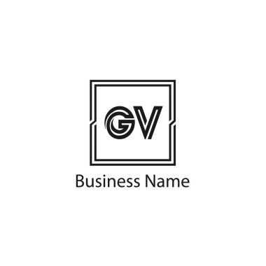İlk harf Gv Logo tasarım şablonu