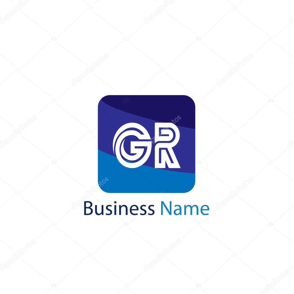 Initial Letter GR Logo Template Design