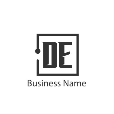 İlk harf De Logo tasarım şablonu