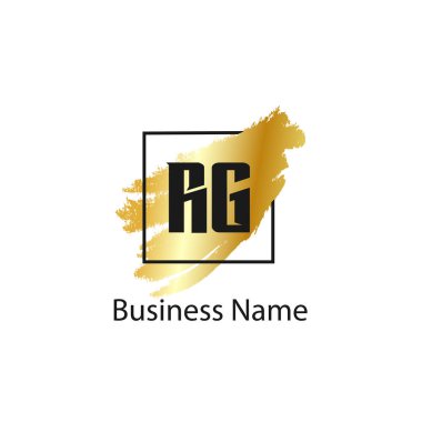 İlk harf Rg Logo tasarım şablonu
