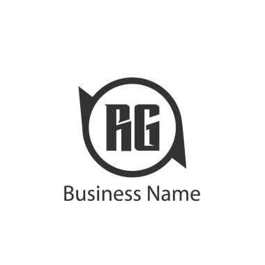 İlk harf Rg Logo tasarım şablonu