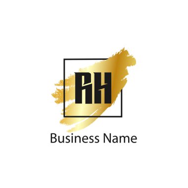 İlk harf Rh Logo tasarım şablonu