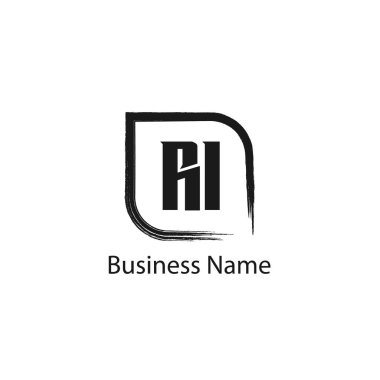 İlk mektup RI Logo tasarım şablonu