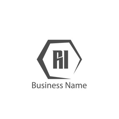 İlk mektup RI Logo tasarım şablonu